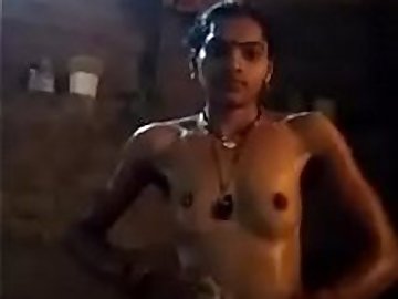 indian wife showing body in bathroom