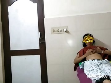 Indian Bhabhi In Brown Shalwar Suit Changing In Hotel Room and Masturbating Homemade