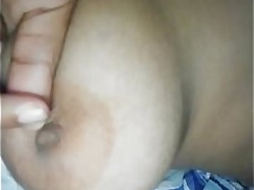 Shy girl showing tits